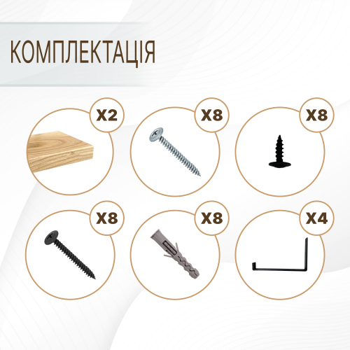 Комплект настінних полиць Loft 60х16,8х2,9 см
