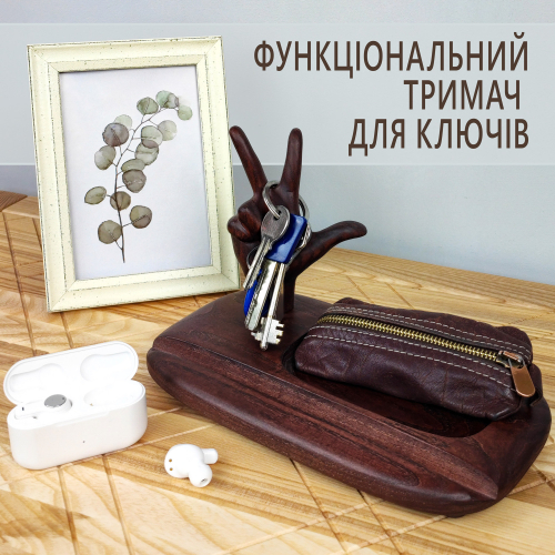 Підставка для телефону, настільний органайзер з дерева коричневий
